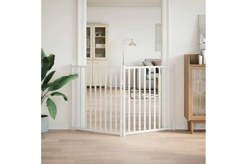 Vidaxl Dog Gate Foldable 2 Panels White 160 Cm Solid Wood Fir Vidaxl Dog Gate Foldable 2 Panels White 160 Cm Solid Wood Fir
