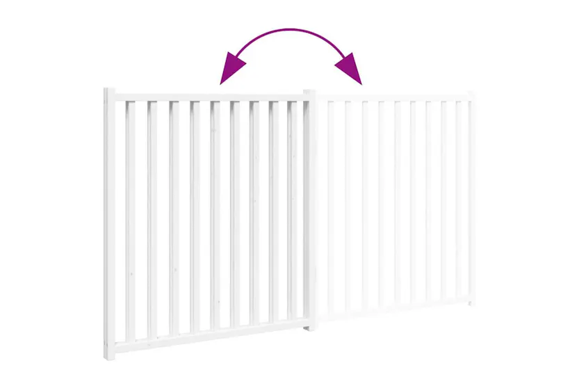 Vidaxl Dog Gate Foldable 2 Panels White 160 Cm Solid Wood Fir Vidaxl Dog Gate Foldable 2 Panels White 160 Cm Solid Wood Fir