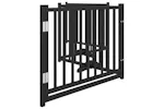 Vidaxl Dog Gate With Door Foldable 4 Panels Black 320 Cm Solid Wood Fir Vidaxl Dog Gate With Door Foldable 4 Panels Black 320 Cm Solid Wood Fir