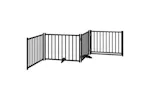 Vidaxl Dog Gate With Door Foldable 4 Panels Black 320 Cm Solid Wood Fir Vidaxl Dog Gate With Door Foldable 4 Panels Black 320 Cm Solid Wood Fir