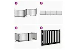Vidaxl Dog Gate With Door Foldable 4 Panels Black 320 Cm Solid Wood Fir Vidaxl Dog Gate With Door Foldable 4 Panels Black 320 Cm Solid Wood Fir
