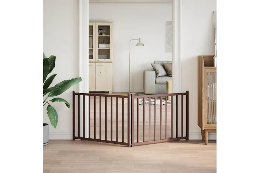 Vidaxl Dog Gate Foldable 2 Panels Brown Oak 160 Cm Solid Wood Fir Vidaxl Dog Gate Foldable 2 Panels Brown Oak 160 Cm Solid Wood Fir