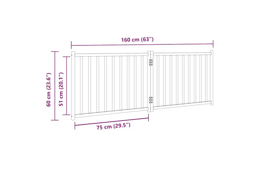 Vidaxl Dog Gate Foldable 2 Panels Brown Oak 160 Cm Solid Wood Fir Vidaxl Dog Gate Foldable 2 Panels Brown Oak 160 Cm Solid Wood Fir