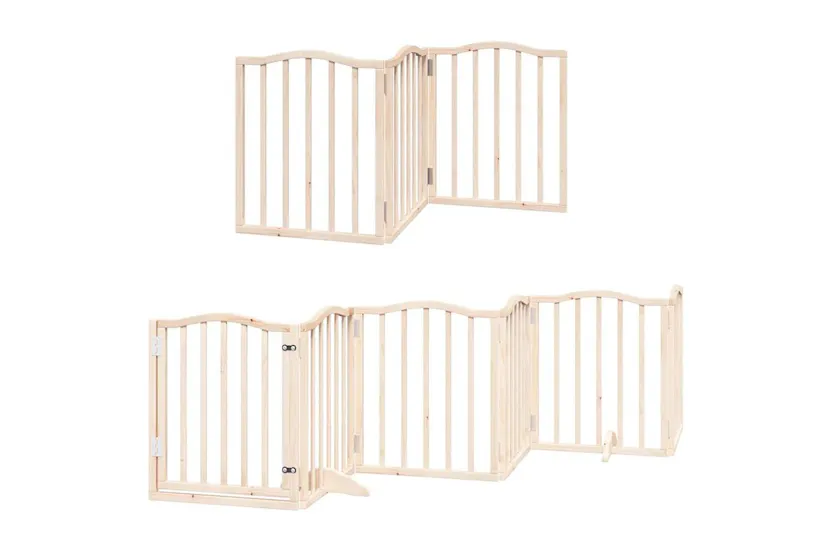 Vidaxl Dog Gate With Door Foldable 12 Panels 600 Cm Poplar Wood Vidaxl Dog Gate With Door Foldable 12 Panels 600 Cm Poplar Wood