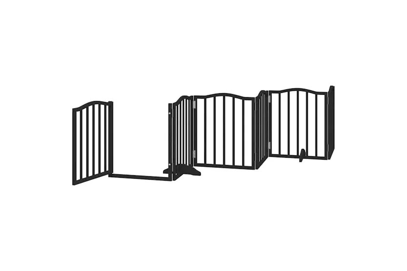 Vidaxl Dog Gate With Door Foldable 15 Panels Black 750 Cm Poplar Wood Vidaxl Dog Gate With Door Foldable 15 Panels Black 750 Cm Poplar Wood