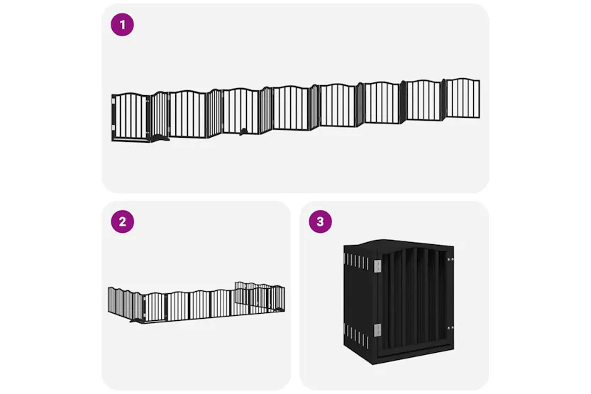 Vidaxl Dog Gate With Door Foldable 15 Panels Black 750 Cm Poplar Wood Vidaxl Dog Gate With Door Foldable 15 Panels Black 750 Cm Poplar Wood