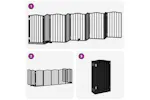 Vidaxl Dog Gate With Door Foldable 9 Panels Black 450 Cm Poplar Wood Vidaxl Dog Gate With Door Foldable 9 Panels Black 450 Cm Poplar Wood