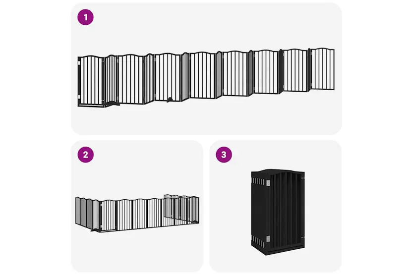 Vidaxl Dog Gate With Door Foldable 15 Panels Black 750 Cm Poplar Wood Vidaxl Dog Gate With Door Foldable 15 Panels Black 750 Cm Poplar Wood