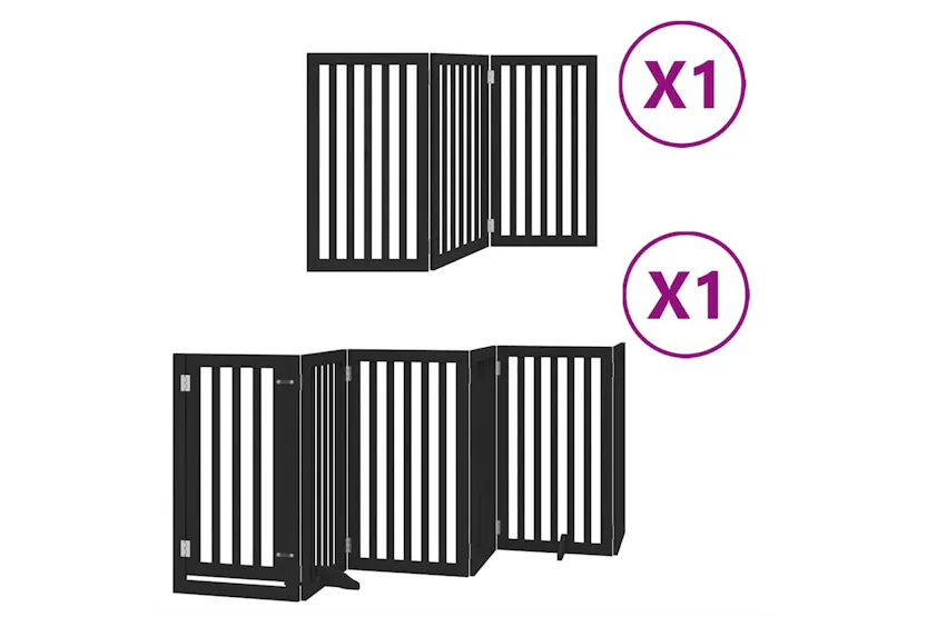 Vidaxl Dog Gate With Door Foldable 9 Panels Black 450 Cm Poplar Wood Vidaxl Dog Gate With Door Foldable 9 Panels Black 450 Cm Poplar Wood