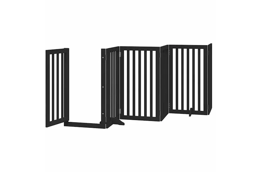 Vidaxl Dog Gate With Door Foldable 9 Panels Black 450 Cm Poplar Wood Vidaxl Dog Gate With Door Foldable 9 Panels Black 450 Cm Poplar Wood
