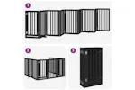 Vidaxl Dog Gate With Door Foldable 9 Panels Black 450 Cm Poplar Wood Vidaxl Dog Gate With Door Foldable 9 Panels Black 450 Cm Poplar Wood