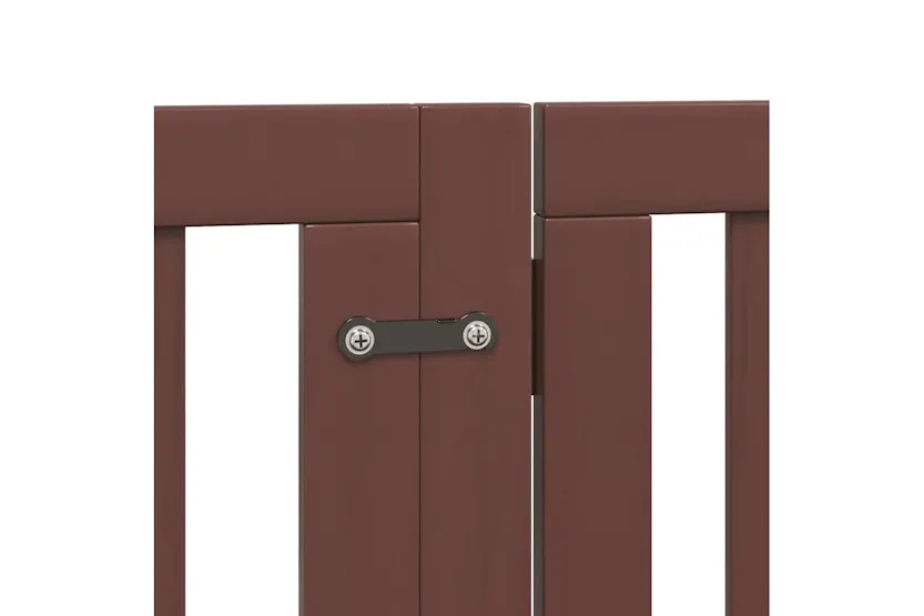 Vidaxl Dog Gate With Door Foldable 15 Panels Brown 750 Cm Poplar Wood Vidaxl Dog Gate With Door Foldable 15 Panels Brown 750 Cm Poplar Wood