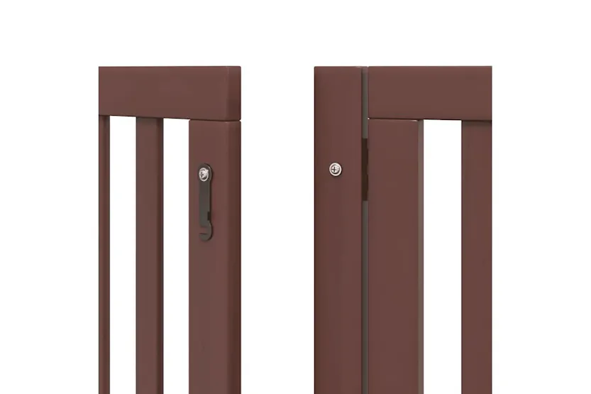 Vidaxl Dog Gate With Door Foldable 15 Panels Brown 750 Cm Poplar Wood Vidaxl Dog Gate With Door Foldable 15 Panels Brown 750 Cm Poplar Wood