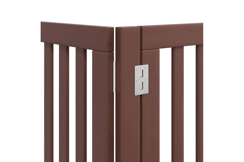 Vidaxl Dog Gate With Door Foldable 15 Panels Brown 750 Cm Poplar Wood Vidaxl Dog Gate With Door Foldable 15 Panels Brown 750 Cm Poplar Wood