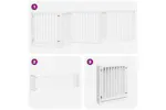 Vidaxl Dog Gate With Door Foldable 6 Panels White 480 Cm Poplar Wood Vidaxl Dog Gate With Door Foldable 6 Panels White 480 Cm Poplar Wood
