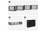 Vidaxl Dog Gate With Door Foldable 8 Panels Black 640 Cm Poplar Wood Vidaxl Dog Gate With Door Foldable 8 Panels Black 640 Cm Poplar Wood