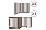 Vidaxl Dog Gate With Door Foldable 12 Panels Brown 960 Cm Poplar Wood Vidaxl Dog Gate With Door Foldable 12 Panels Brown 960 Cm Poplar Wood