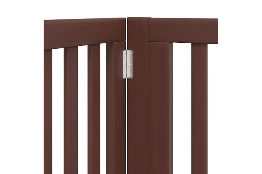 Vidaxl Dog Gate With Door Foldable 12 Panels Brown 960 Cm Poplar Wood Vidaxl Dog Gate With Door Foldable 12 Panels Brown 960 Cm Poplar Wood
