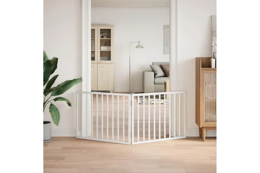 Vidaxl Dog Gate Foldable 2 Panels White 160 Cm Poplar Wood Vidaxl Dog Gate Foldable 2 Panels White 160 Cm Poplar Wood