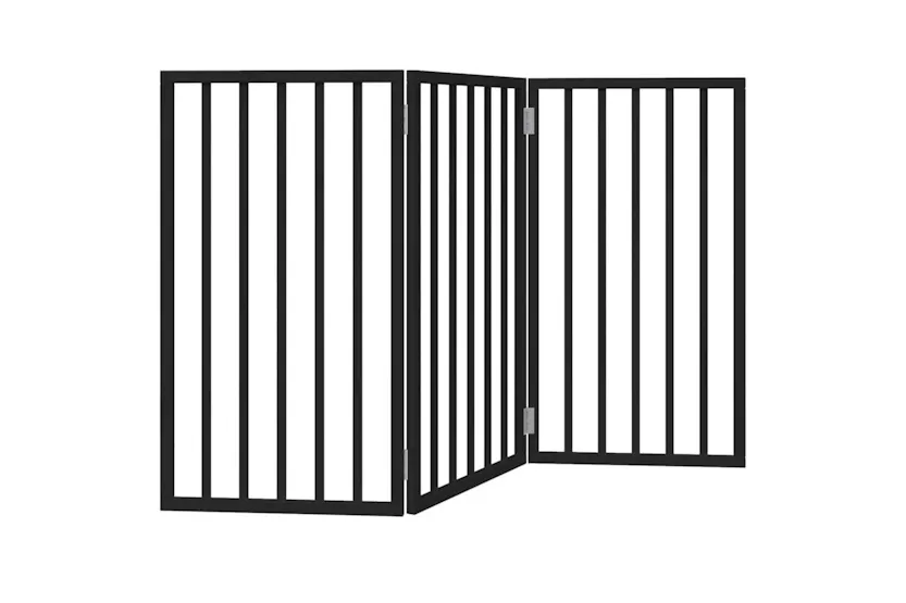 Vidaxl Dog Gate Foldable 3 Panels Black 150 Cm Poplar Wood Vidaxl Dog Gate Foldable 3 Panels Black 150 Cm Poplar Wood