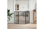 Vidaxl Dog Gate Foldable 3 Panels Black 150 Cm Poplar Wood Vidaxl Dog Gate Foldable 3 Panels Black 150 Cm Poplar Wood