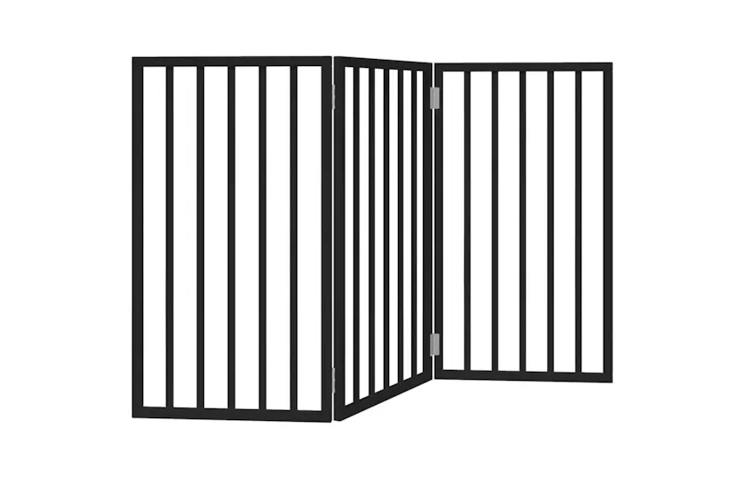 Vidaxl Dog Gate Foldable 3 Panels Black 150 Cm Poplar Wood Vidaxl Dog Gate Foldable 3 Panels Black 150 Cm Poplar Wood