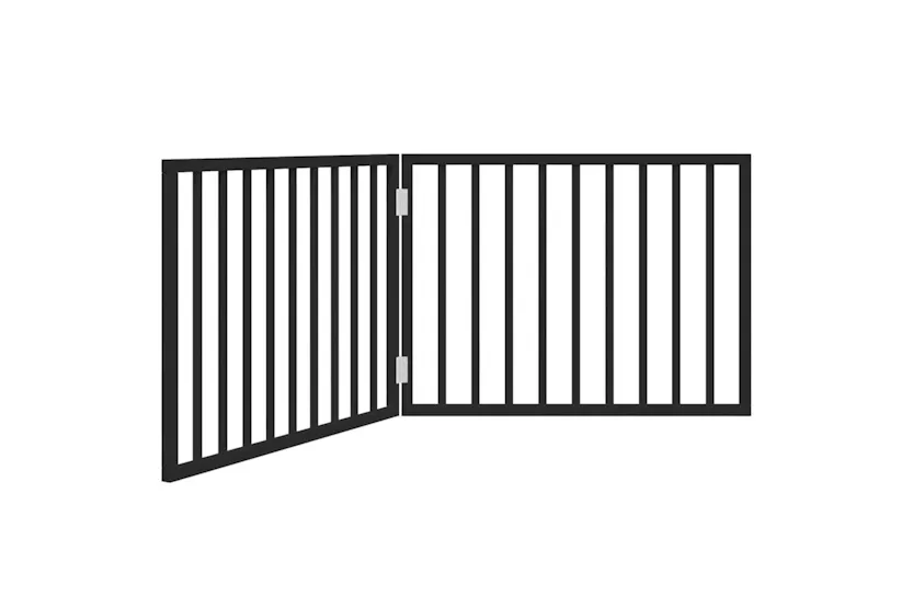 Vidaxl Dog Gate Foldable 2 Panels Black 160 Cm Poplar Wood Vidaxl Dog Gate Foldable 2 Panels Black 160 Cm Poplar Wood