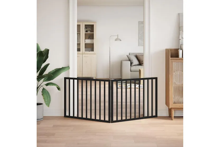Vidaxl Dog Gate Foldable 2 Panels Black 160 Cm Poplar Wood Vidaxl Dog Gate Foldable 2 Panels Black 160 Cm Poplar Wood