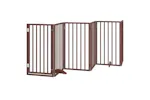Vidaxl Dog Gate With Door Foldable 6 Panels Brown 300 Cm Poplar Wood Vidaxl Dog Gate With Door Foldable 6 Panels Brown 300 Cm Poplar Wood