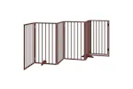 Vidaxl Dog Gate With Door Foldable 6 Panels Brown 300 Cm Poplar Wood Vidaxl Dog Gate With Door Foldable 6 Panels Brown 300 Cm Poplar Wood
