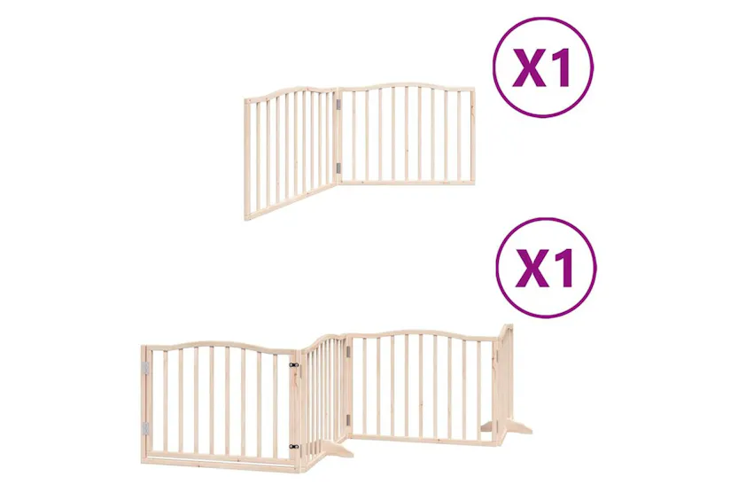 Vidaxl Dog Gate With Door Foldable 6 Panels 480 Cm Poplar Wood Vidaxl Dog Gate With Door Foldable 6 Panels 480 Cm Poplar Wood