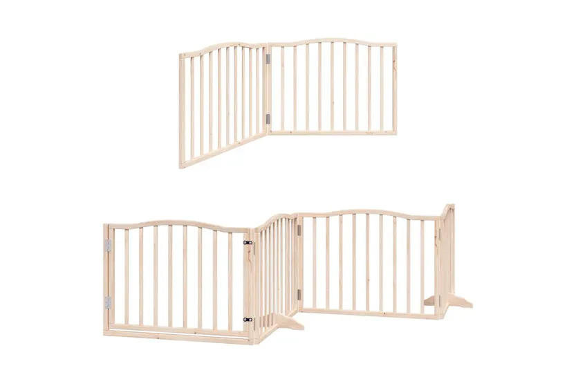 Vidaxl Dog Gate With Door Foldable 6 Panels 480 Cm Poplar Wood Vidaxl Dog Gate With Door Foldable 6 Panels 480 Cm Poplar Wood