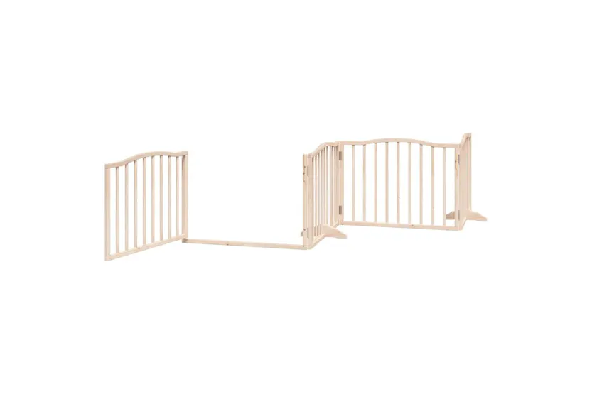 Vidaxl Dog Gate With Door Foldable 6 Panels 480 Cm Poplar Wood Vidaxl Dog Gate With Door Foldable 6 Panels 480 Cm Poplar Wood