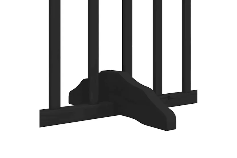 Vidaxl Dog Gate With Door Foldable 12 Panels Black 960 Cm Poplar Wood Vidaxl Dog Gate With Door Foldable 12 Panels Black 960 Cm Poplar Wood