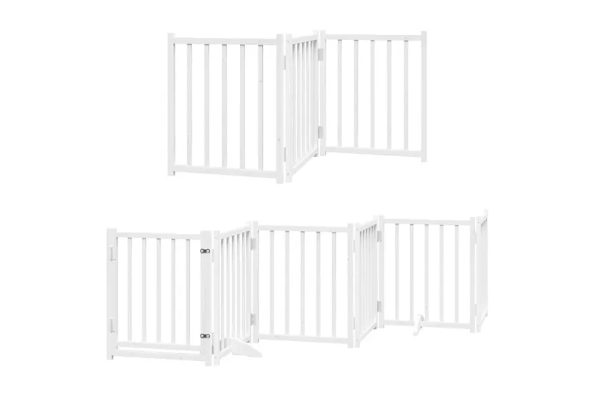Vidaxl Dog Gate With Door Foldable 15 Panels White 750 Cm Poplar Wood Vidaxl Dog Gate With Door Foldable 15 Panels White 750 Cm Poplar Wood