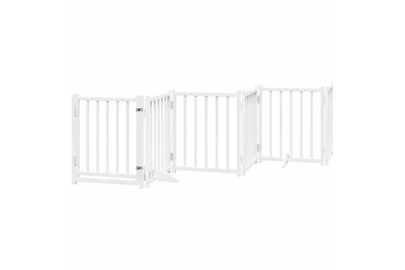 Vidaxl Dog Gate With Door Foldable 15 Panels White 750 Cm Poplar Wood Vidaxl Dog Gate With Door Foldable 15 Panels White 750 Cm Poplar Wood