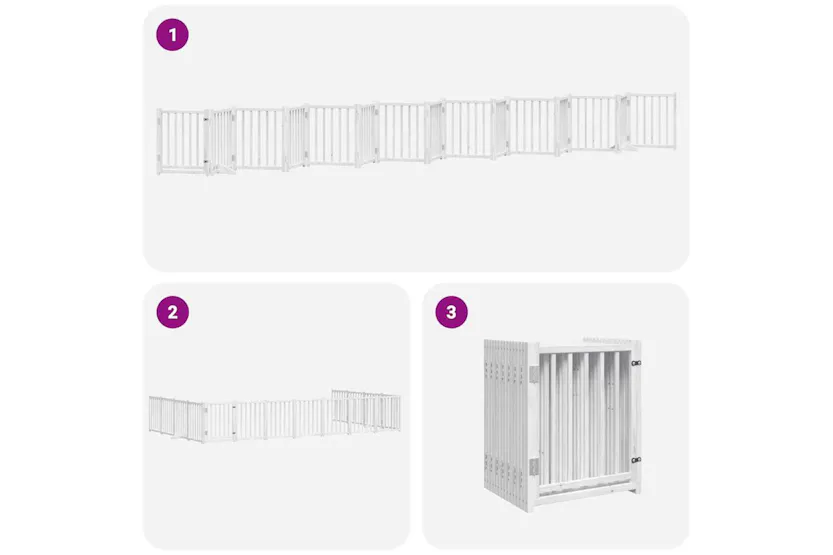 Vidaxl Dog Gate With Door Foldable 15 Panels White 750 Cm Poplar Wood Vidaxl Dog Gate With Door Foldable 15 Panels White 750 Cm Poplar Wood