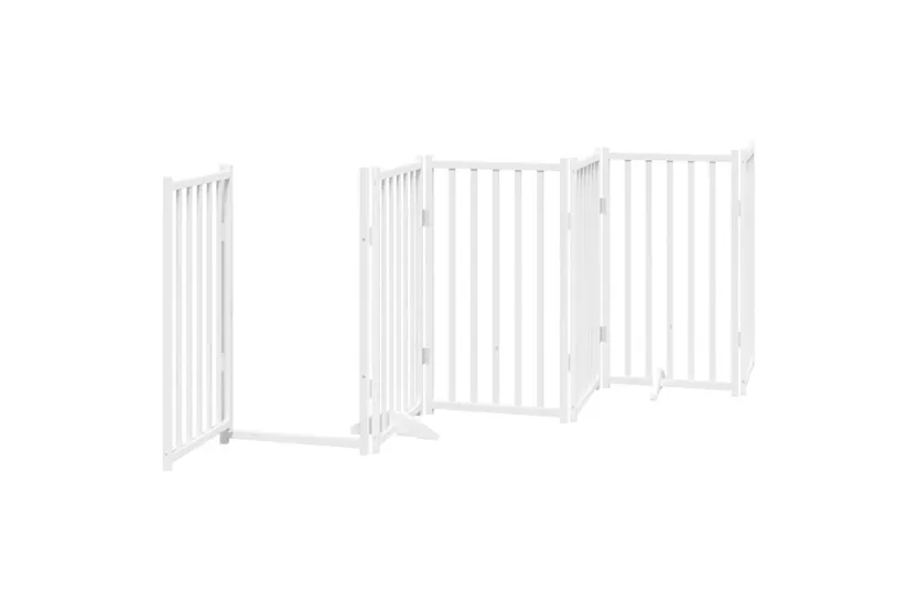 Vidaxl Dog Gate With Door Foldable 12 Panels White 600 Cm Poplar Wood Vidaxl Dog Gate With Door Foldable 12 Panels White 600 Cm Poplar Wood