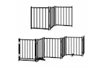 Vidaxl Dog Gate With Door Foldable 15 Panels Black 750 Cm Poplar Wood Vidaxl Dog Gate With Door Foldable 15 Panels Black 750 Cm Poplar Wood