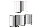 Vidaxl Dog Gate With Door Foldable 12 Panels Black 600 Cm Poplar Wood Vidaxl Dog Gate With Door Foldable 12 Panels Black 600 Cm Poplar Wood