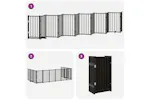 Vidaxl Dog Gate With Door Foldable 12 Panels Black 600 Cm Poplar Wood Vidaxl Dog Gate With Door Foldable 12 Panels Black 600 Cm Poplar Wood