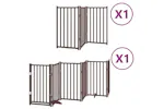Vidaxl Dog Gate With Door Foldable 9 Panels Brown 450 Cm Poplar Wood Vidaxl Dog Gate With Door Foldable 9 Panels Brown 450 Cm Poplar Wood