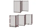 Vidaxl Dog Gate With Door Foldable 9 Panels Brown 450 Cm Poplar Wood Vidaxl Dog Gate With Door Foldable 9 Panels Brown 450 Cm Poplar Wood
