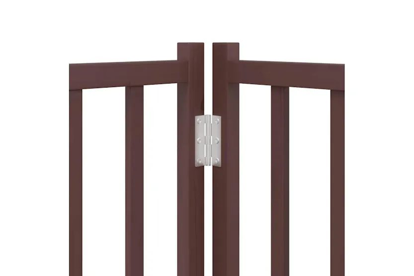 Vidaxl Dog Gate With Door Foldable 9 Panels Brown 450 Cm Poplar Wood Vidaxl Dog Gate With Door Foldable 9 Panels Brown 450 Cm Poplar Wood