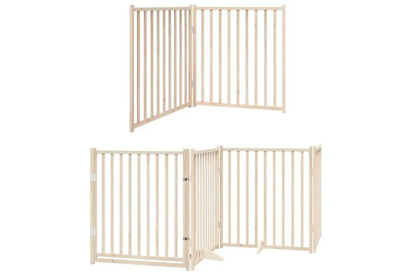 Vidaxl Dog Gate With Door Foldable 8 Panels 640 Cm Poplar Wood Vidaxl Dog Gate With Door Foldable 8 Panels 640 Cm Poplar Wood