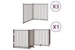 Vidaxl Dog Gate With Door Foldable 10 Panels Brown 800 Cm Poplar Wood Vidaxl Dog Gate With Door Foldable 10 Panels Brown 800 Cm Poplar Wood