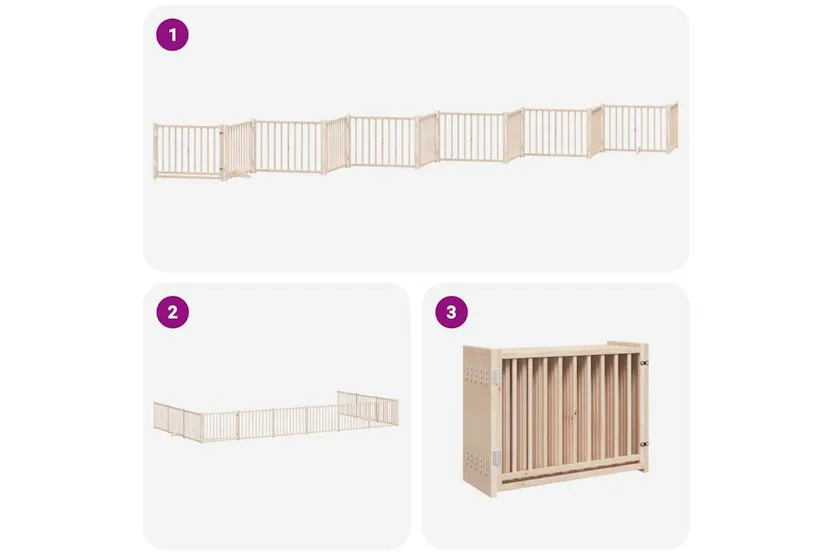Vidaxl Dog Gate With Door Foldable 12 Panels 960 Cm Poplar Wood Vidaxl Dog Gate With Door Foldable 12 Panels 960 Cm Poplar Wood
