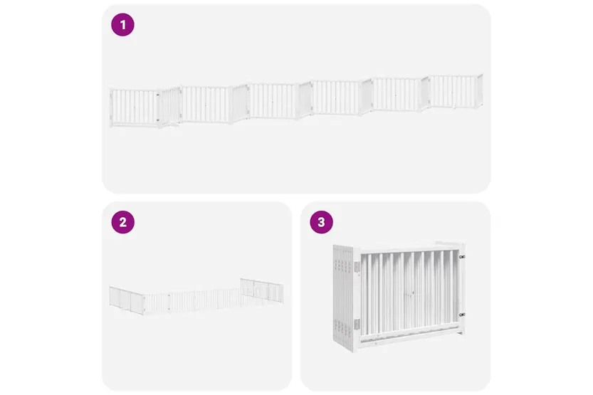 Vidaxl Dog Gate With Door Foldable 12 Panels White 960 Cm Poplar Wood Vidaxl Dog Gate With Door Foldable 12 Panels White 960 Cm Poplar Wood