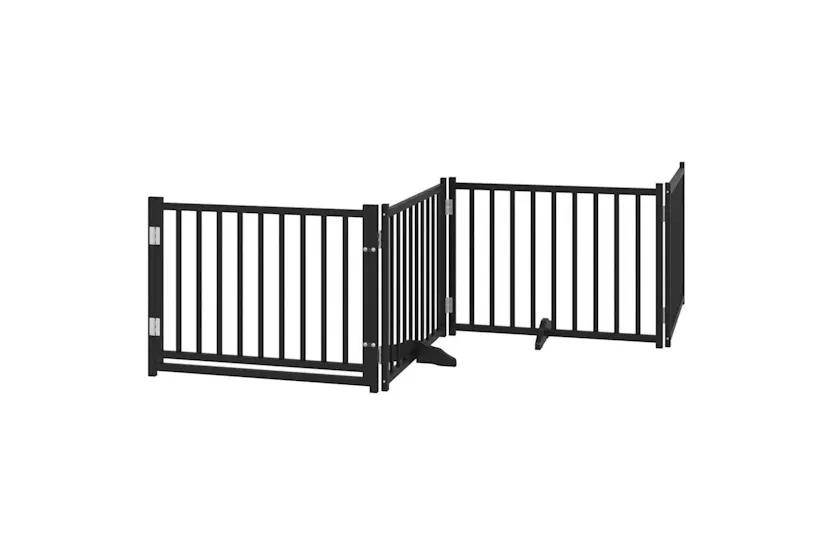 Vidaxl Dog Gate With Door Foldable 10 Panels Black 800 Cm Poplar Wood Vidaxl Dog Gate With Door Foldable 10 Panels Black 800 Cm Poplar Wood