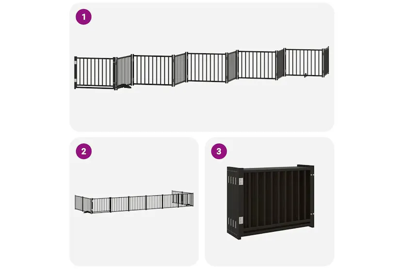 Vidaxl Dog Gate With Door Foldable 10 Panels Black 800 Cm Poplar Wood Vidaxl Dog Gate With Door Foldable 10 Panels Black 800 Cm Poplar Wood
